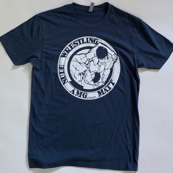 AMG Nude Wrestling Presents Matt!  HTV on Dark Blue 100% Cotton Next Level T - Picture 10 of 10